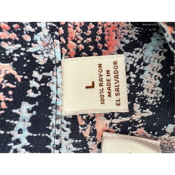 Caribbean Mens Shirt SZ L Button Down with Front Pocket Short Sleeves Colors Blu - Picture 11 of 11